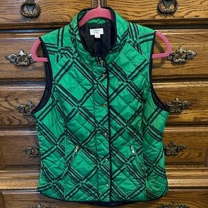 Crown & Ivy Women's Vibrant Green Checkered Vest